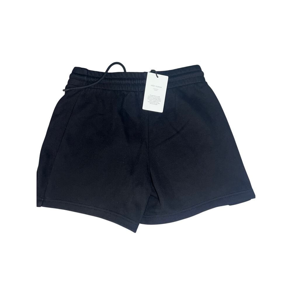 Aritzia sweat fleece boyfriend fit cozy fleece mid thigh black shorts small NWT